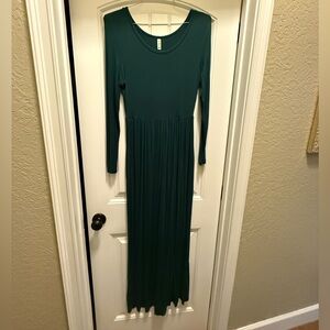 Hunter green maxi dress